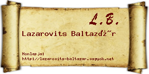 Lazarovits Baltazár névjegykártya